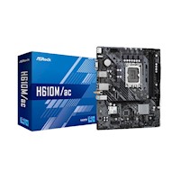 PLACA MADRE ASROCK H610M/AC LGA1700 INTEL WIFI DDR4 HDMI mATX BOX